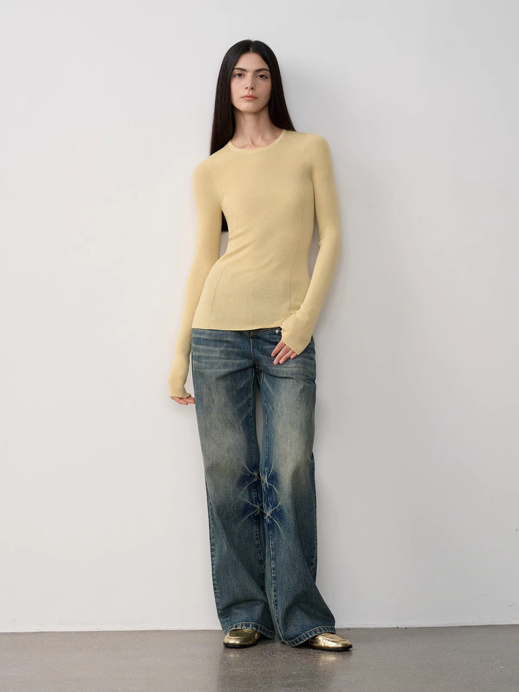 FIRELADY FUR | Women's Vintage Heavy Wash Marble Dye Straight-Leg Jeans