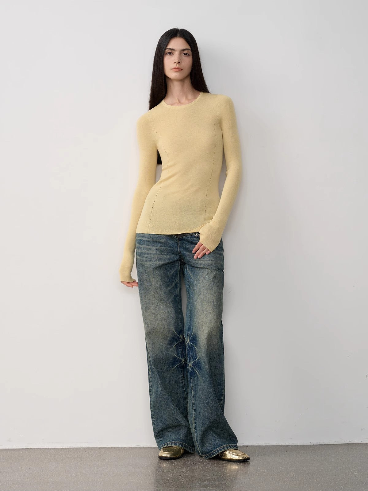 FIRELADY FUR | Women's Vintage Heavy Wash Marble Dye Straight-Leg Jeans