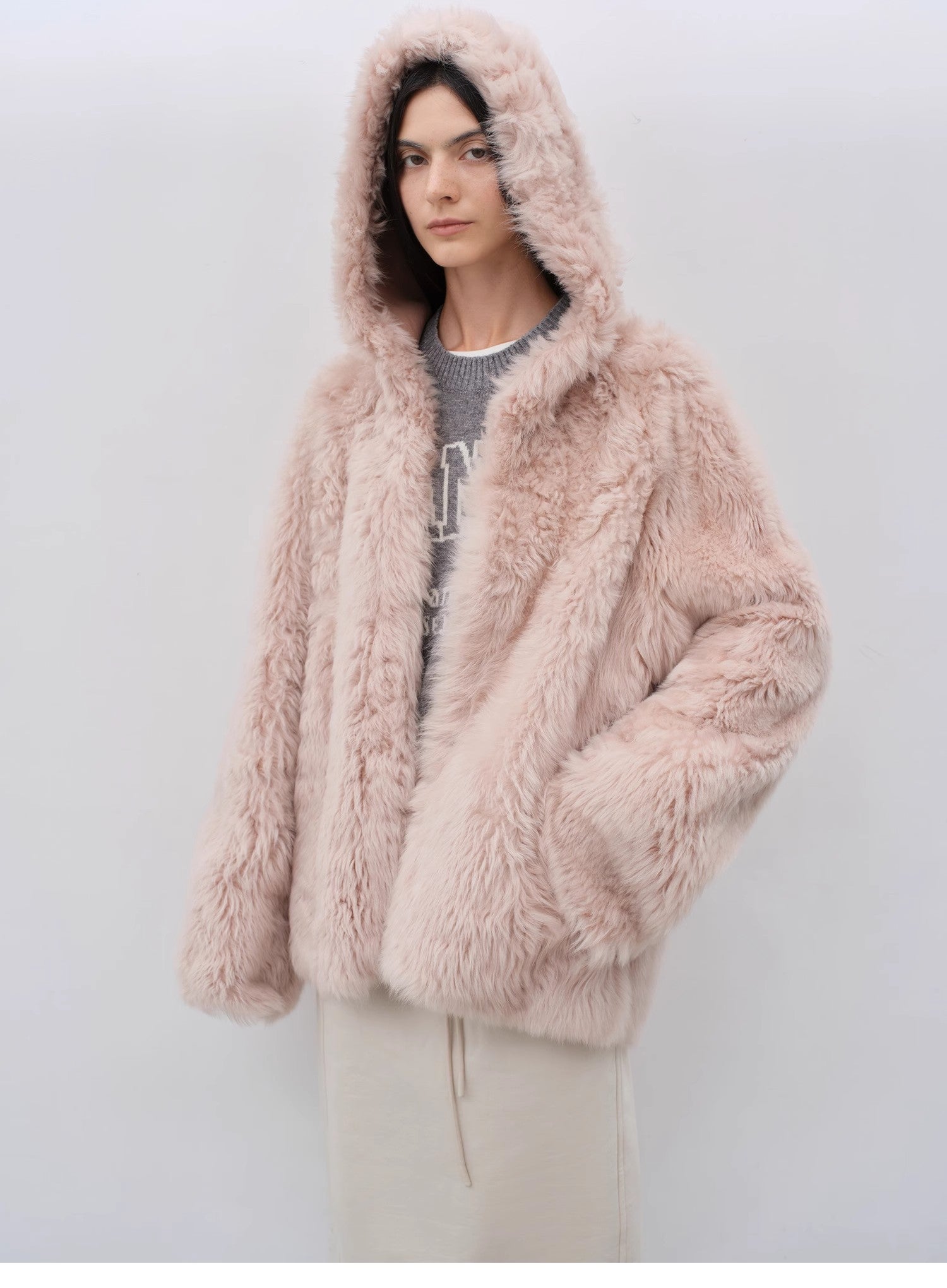 FIRELADY FUR | Women's Lazy Hooded Tuscan Curly Sheepskin Coat