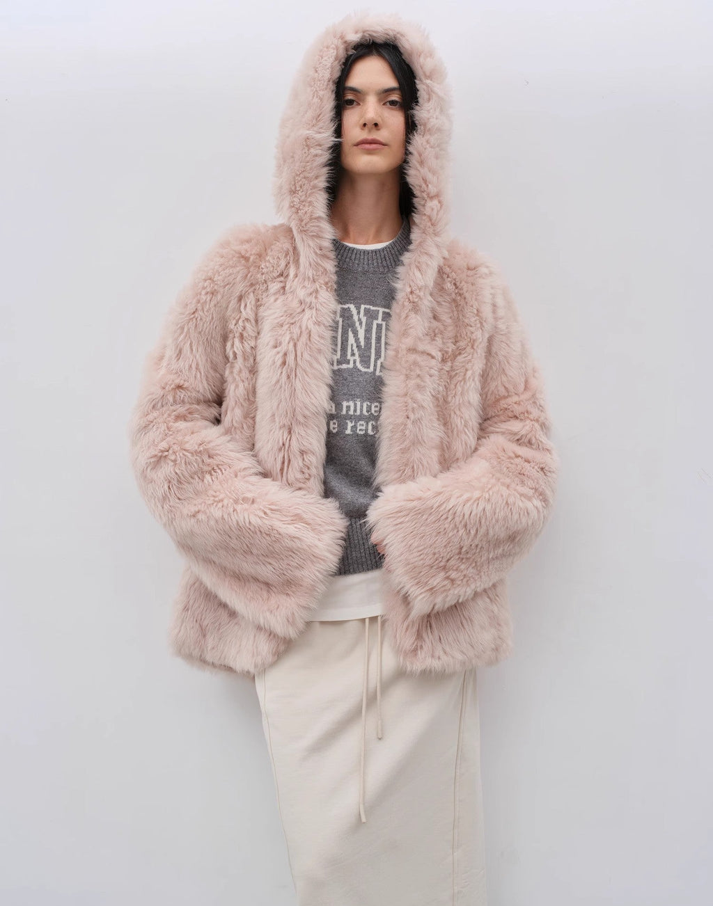 FIRELADY FUR | Women's Lazy Hooded Tuscan Curly Sheepskin Coat