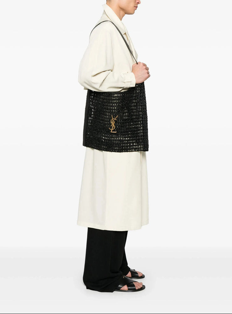 Saint Laurent | Black Woven Tote Bag