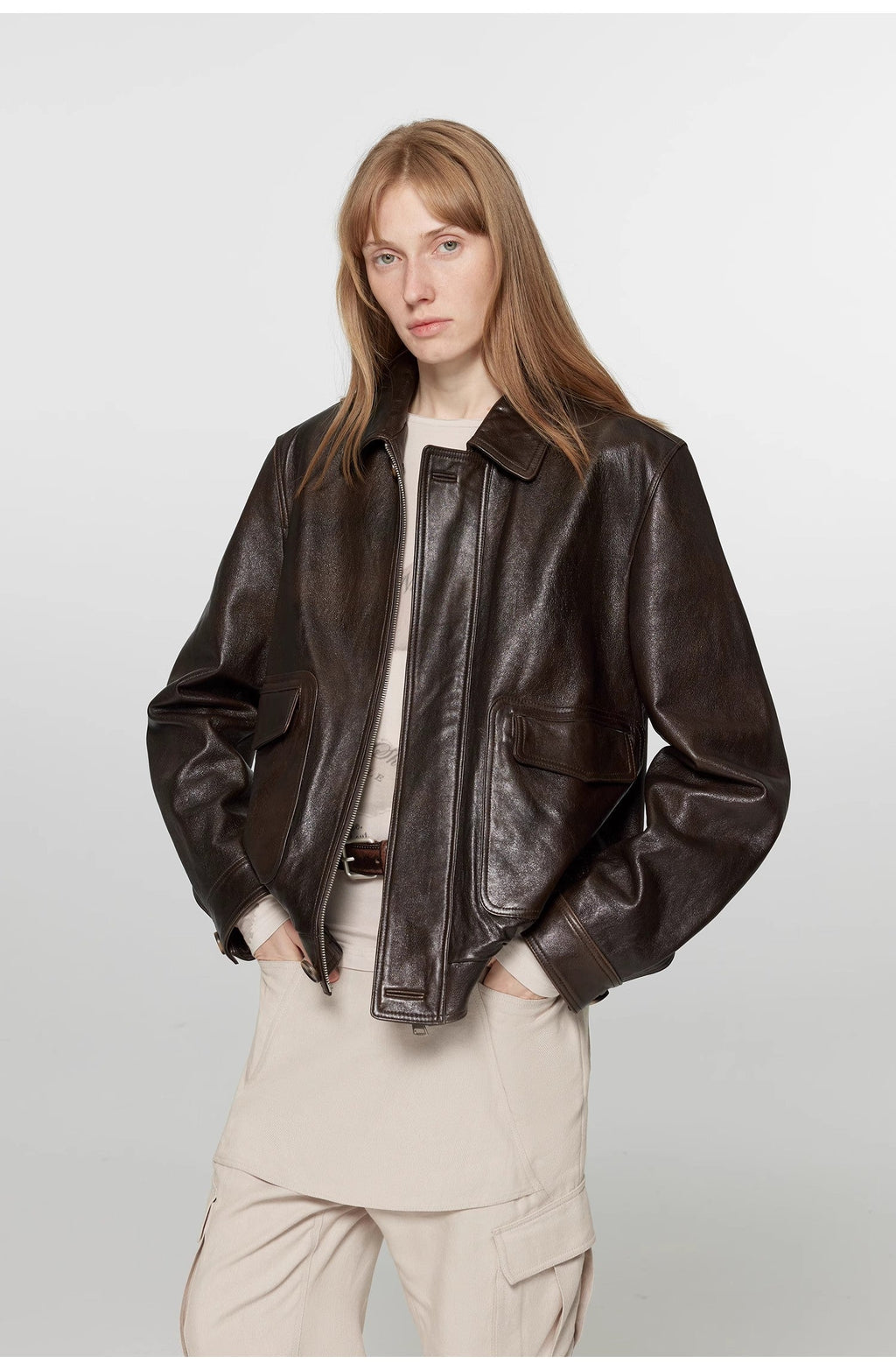 Women's Sheepskin Leather Jacket | Retro Guard