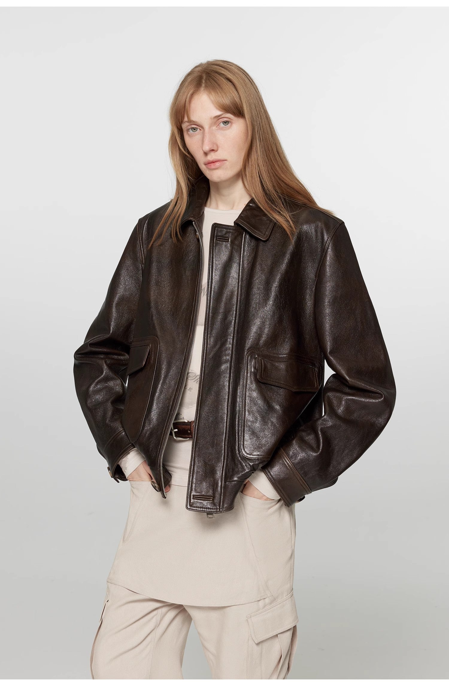 Women's Sheepskin Leather Jacket | Retro Guard