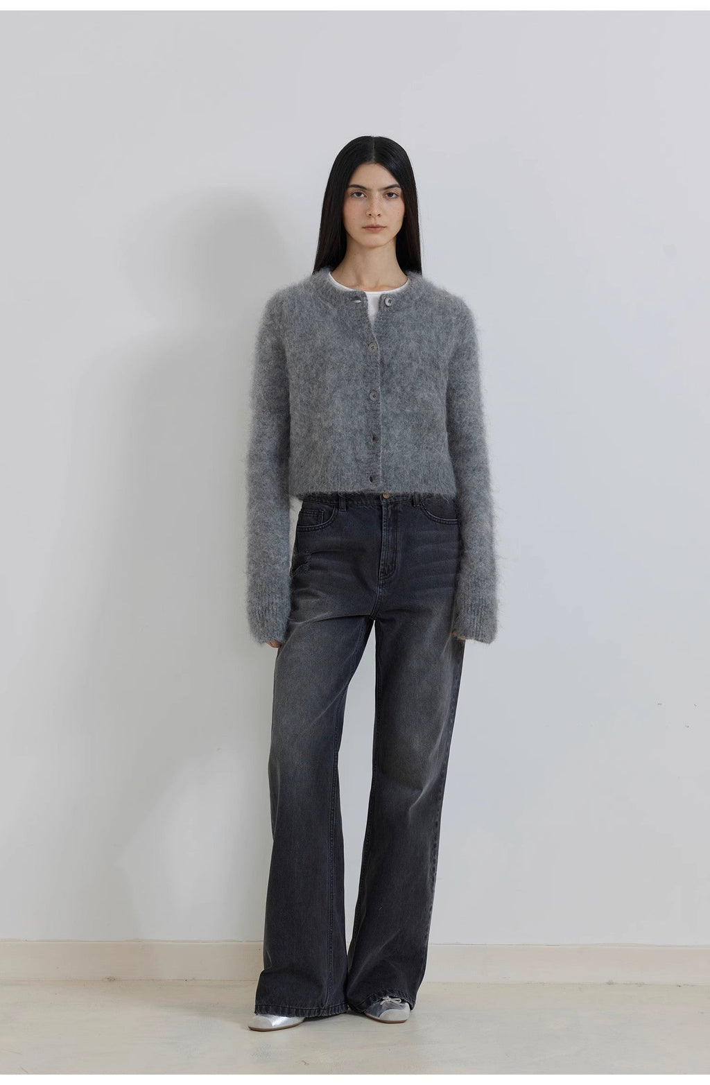 PREMIUM STYLE CO. LTD. | Women's Mohair Blend Knit Cardigan