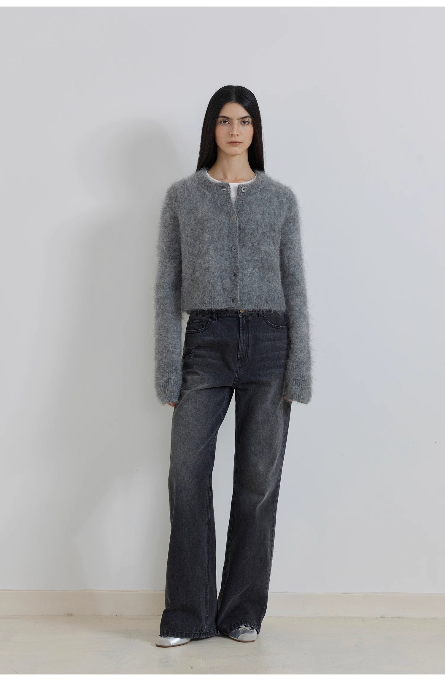 PREMIUM STYLE CO. LTD. | Women's Mohair Blend Knit Cardigan