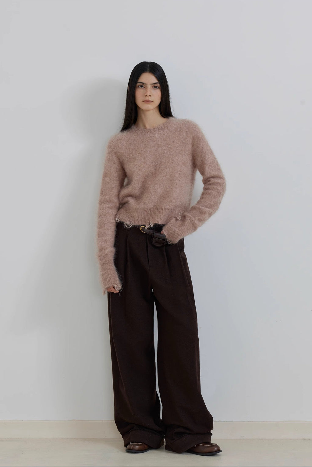 Women's Wool Blend Wide Leg Pants | Modern Scimitar