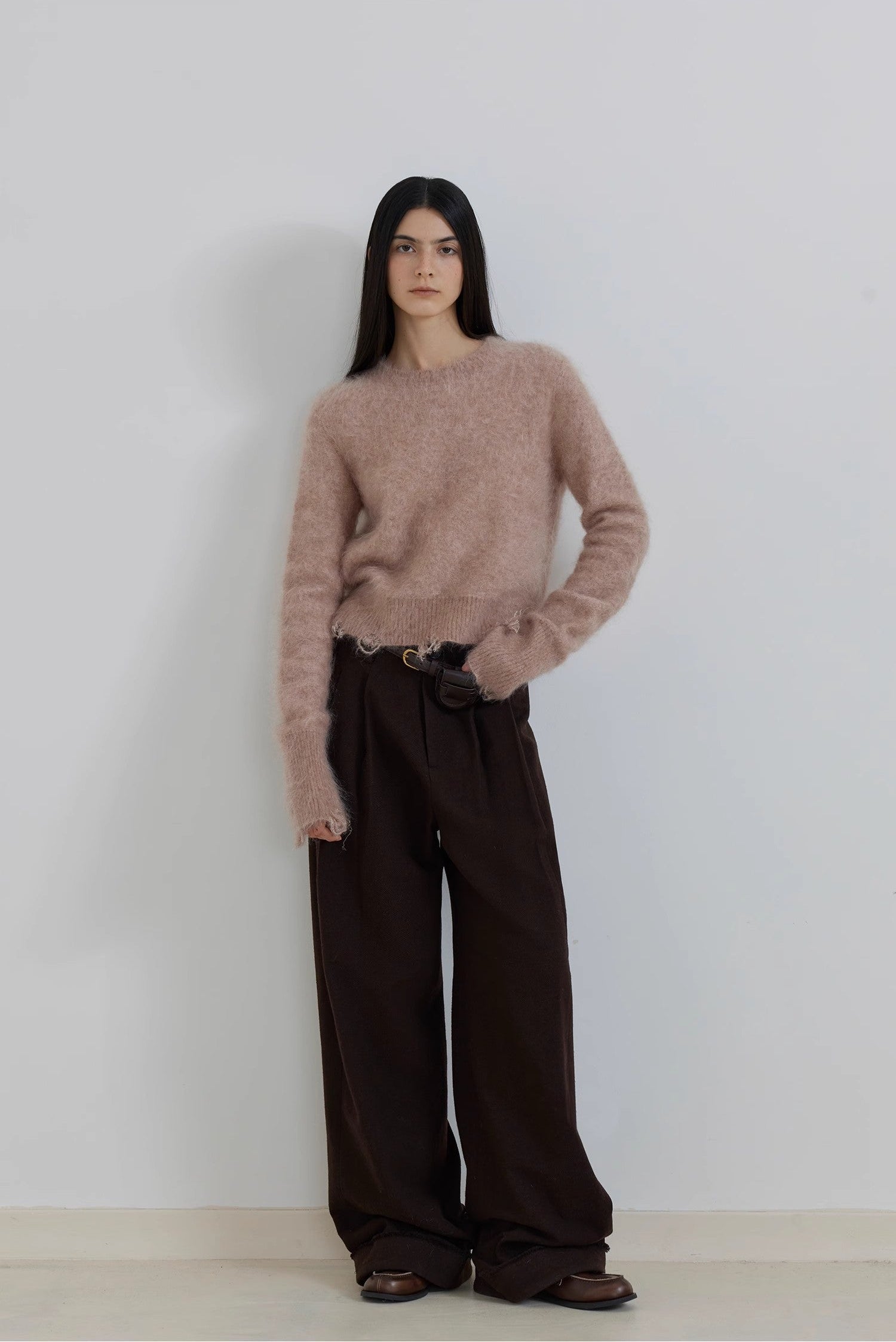 Women's Wool Blend Wide Leg Pants | Modern Scimitar