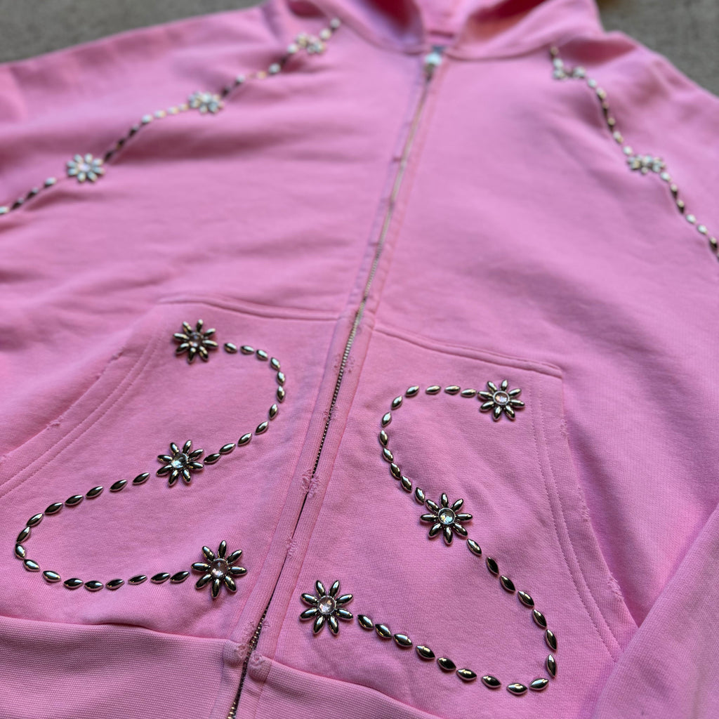 BRAINWASHED | Pink Sunflower Zip Up Hoodie