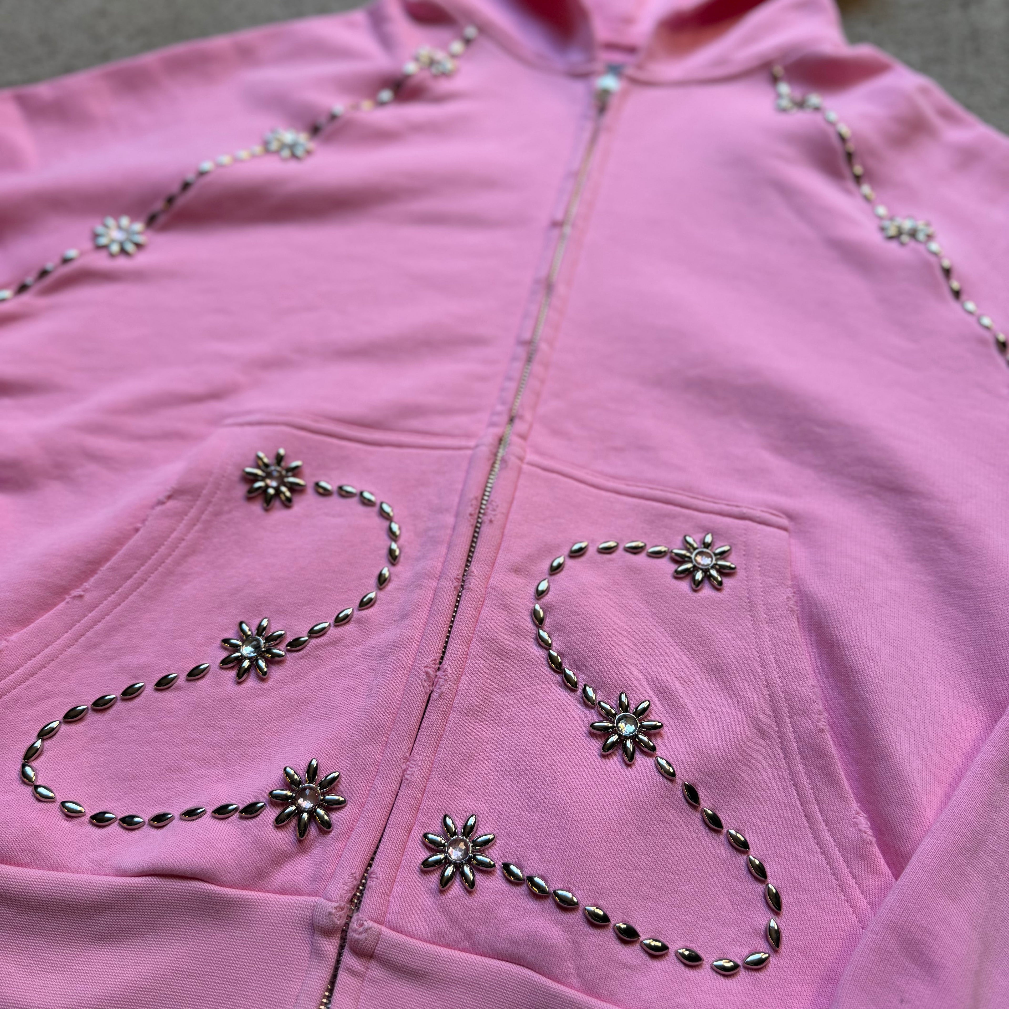 BRAINWASHED | Pink Sunflower Zip Up Hoodie
