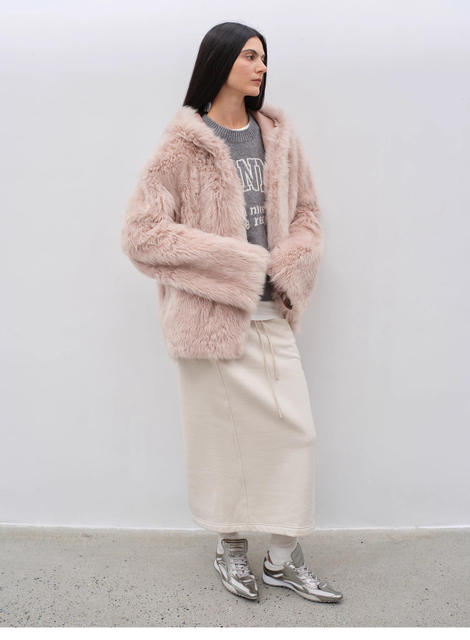 FIRELADY FUR | Women's Lazy Hooded Tuscan Curly Sheepskin Coat