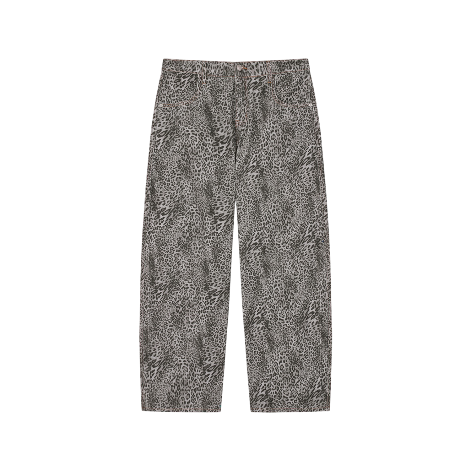 Gallo Jean | Vintage Wash Leopard Wide Leg Jeans