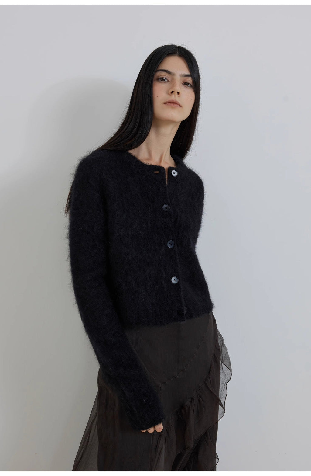 PREMIUM STYLE CO. LTD. | Women's Mohair Blend Knit Cardigan