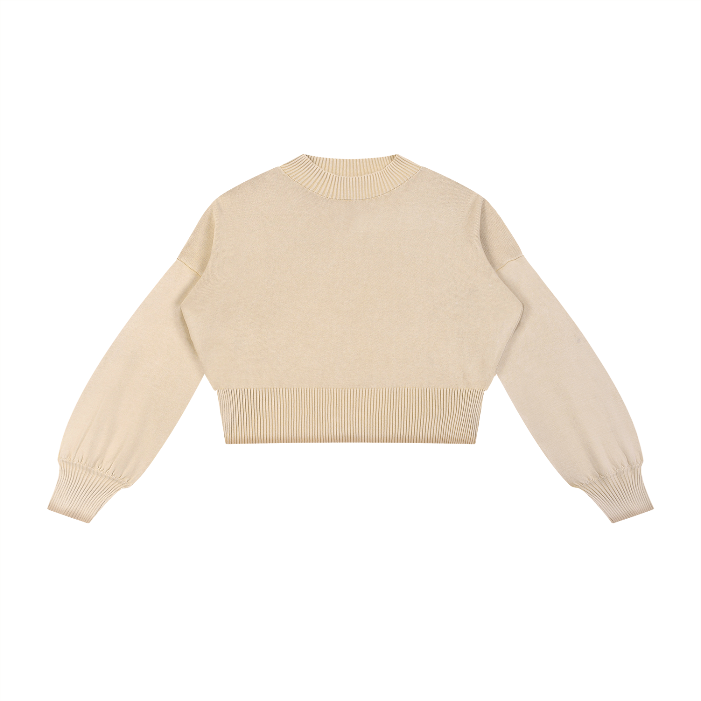 GALLO JEAN | Women's Mineral Wash Balloon Sleeve Cropped Sweater