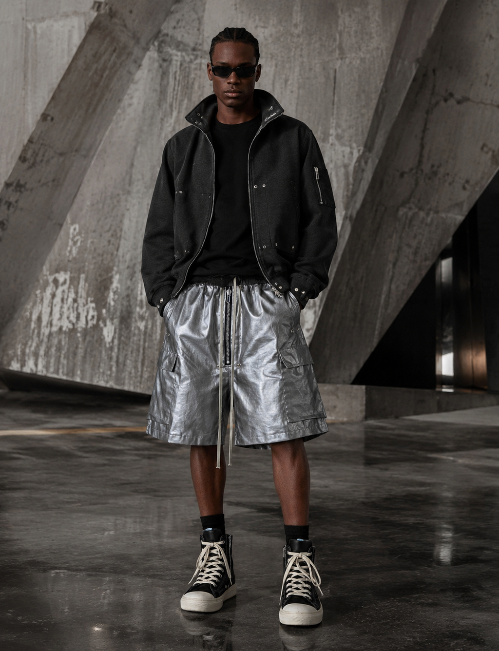 UNDEVELOPED | Metallic Cotton Cargo Shorts