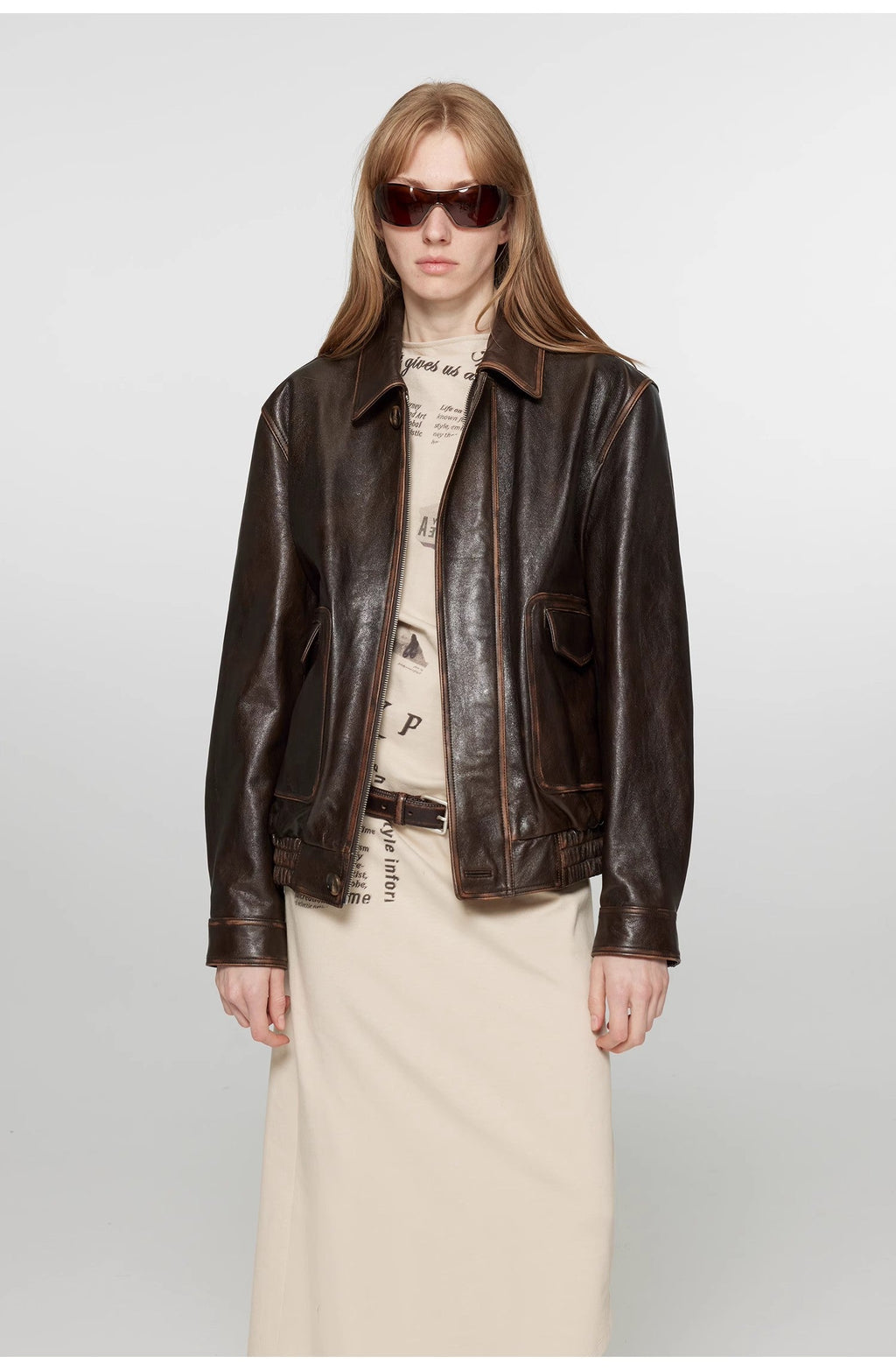 Women's Sheepskin Leather Jacket | Retro Guard