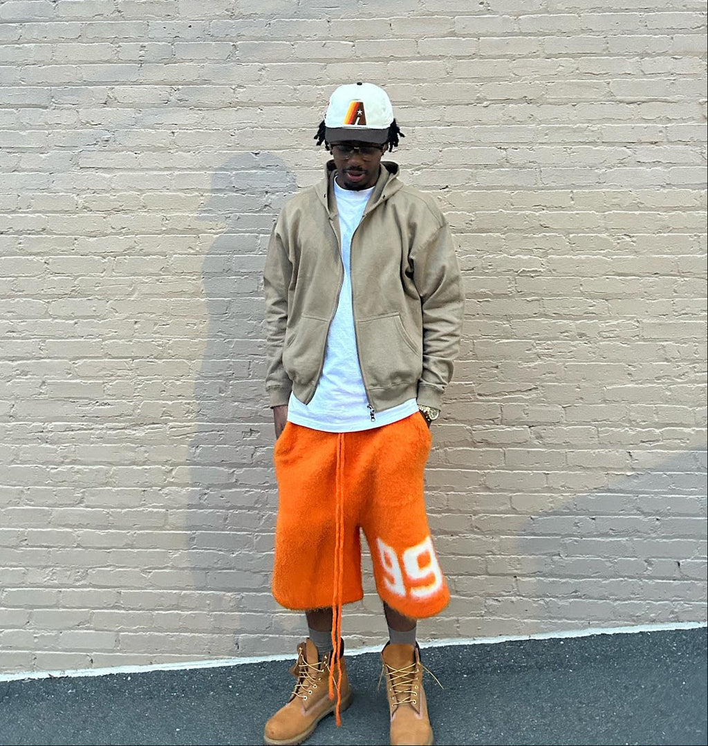 BRAINWASHED | Orange Mohair Shorts