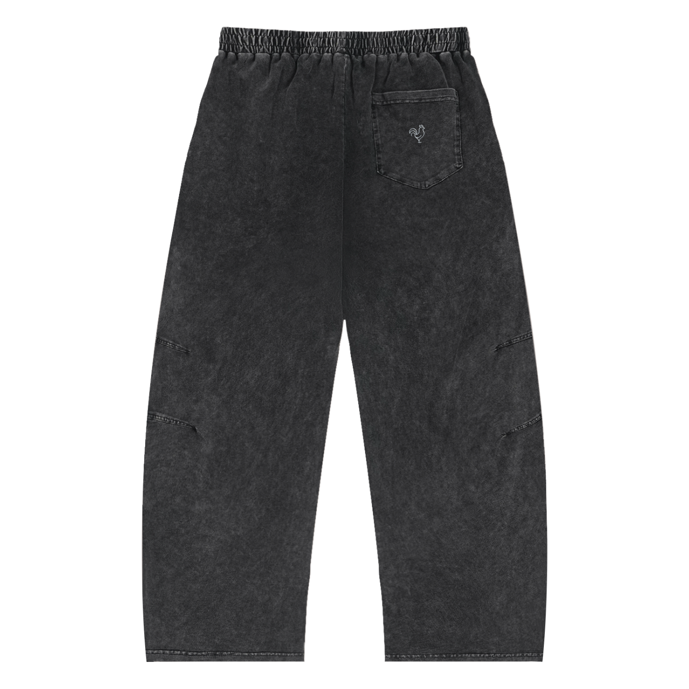 GALLO JEAN | Black Snow Wash Drawstring Cotton Pants
