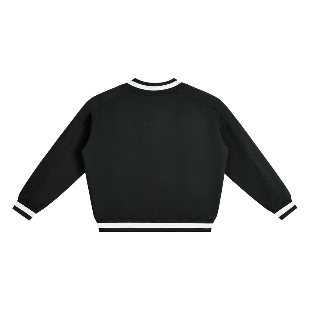 Cotton V-Neck Sweater | Contrast Trims