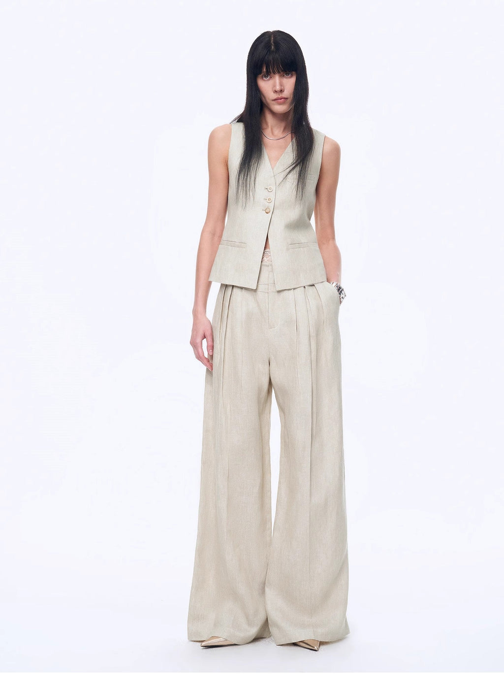 PREMIUM STYLE CO. LTD. | Women's Linen Vest & Trousers Suit Set