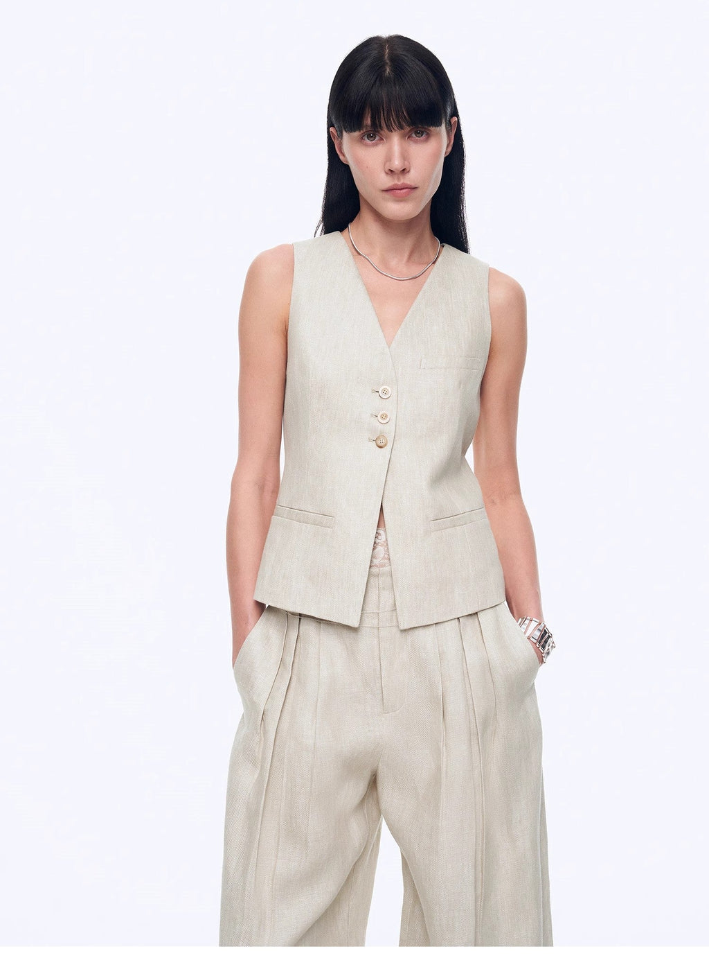PREMIUM STYLE CO. LTD. | Women's Linen Vest & Trousers Suit Set