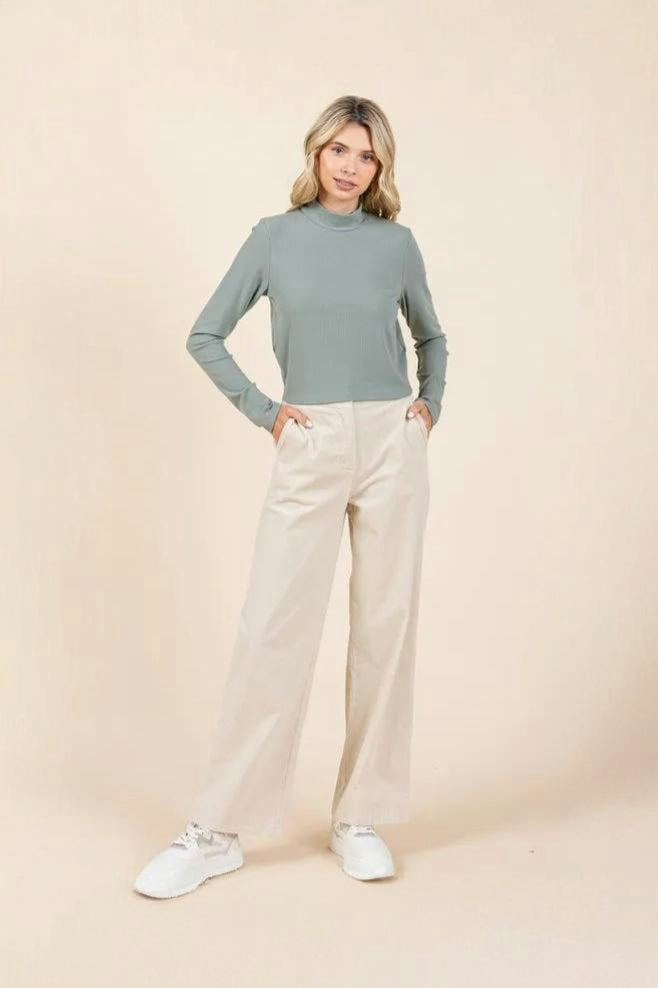 Mittoshop | Women's Elastic Back Corduroy Pants