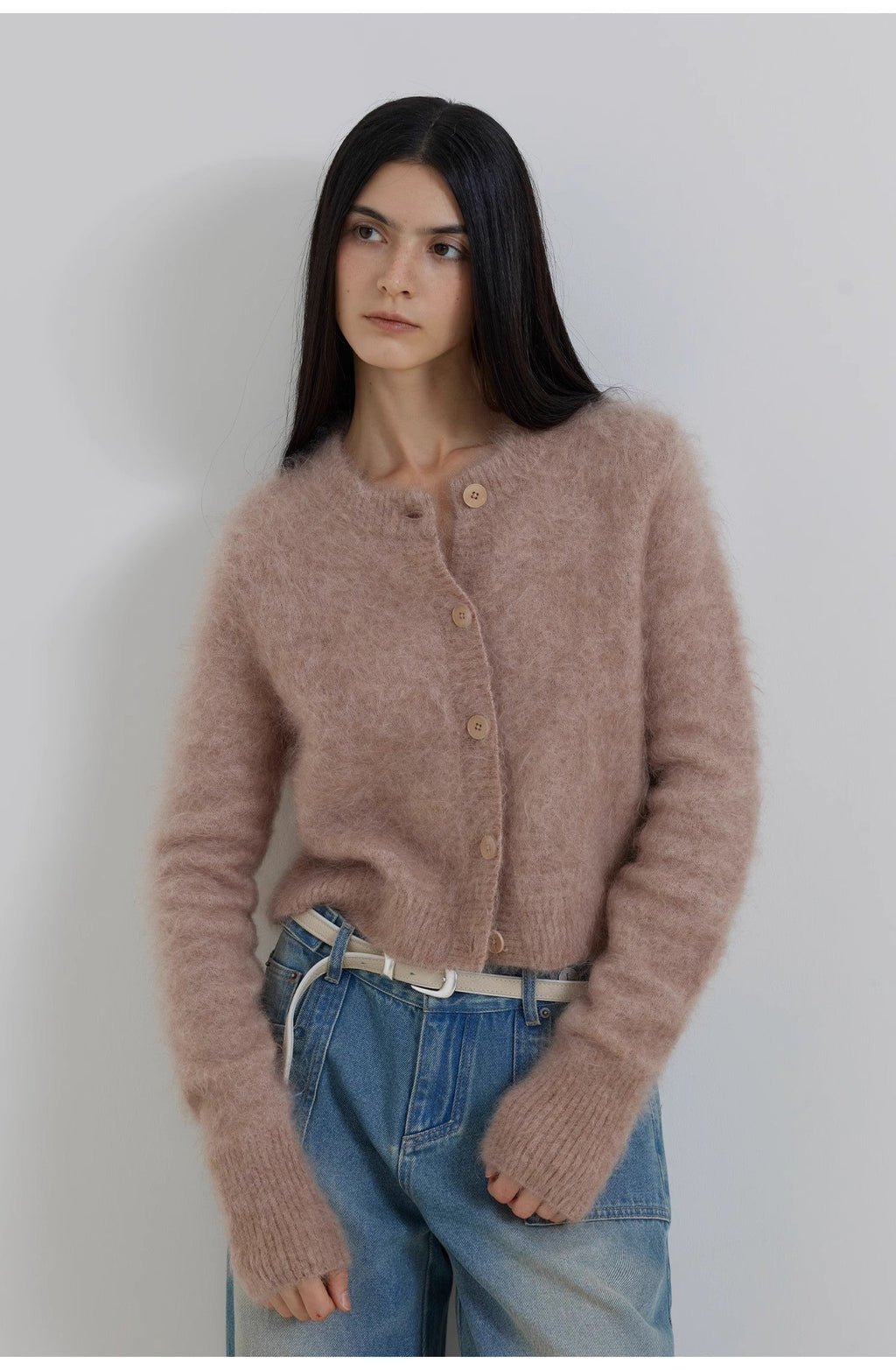PREMIUM STYLE CO. LTD. | Women's Mohair Blend Knit Cardigan