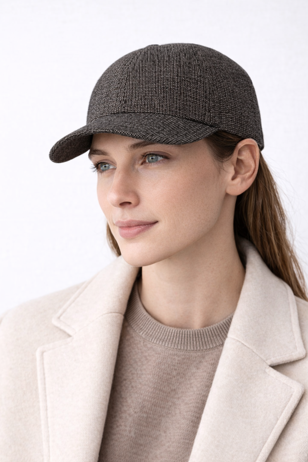 Claudio Mariani | Brown Micro-Patterned Wool & Cotton Blend Cap