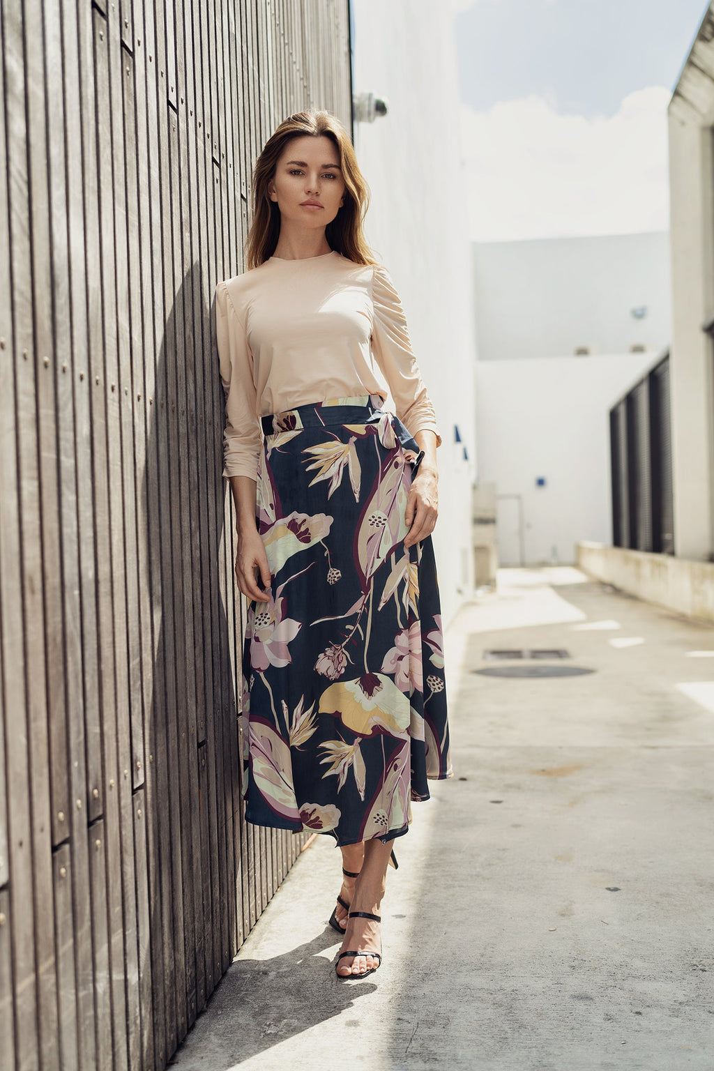 Profile NYC | Women's Silk Wrap Skirt in Floral Print
