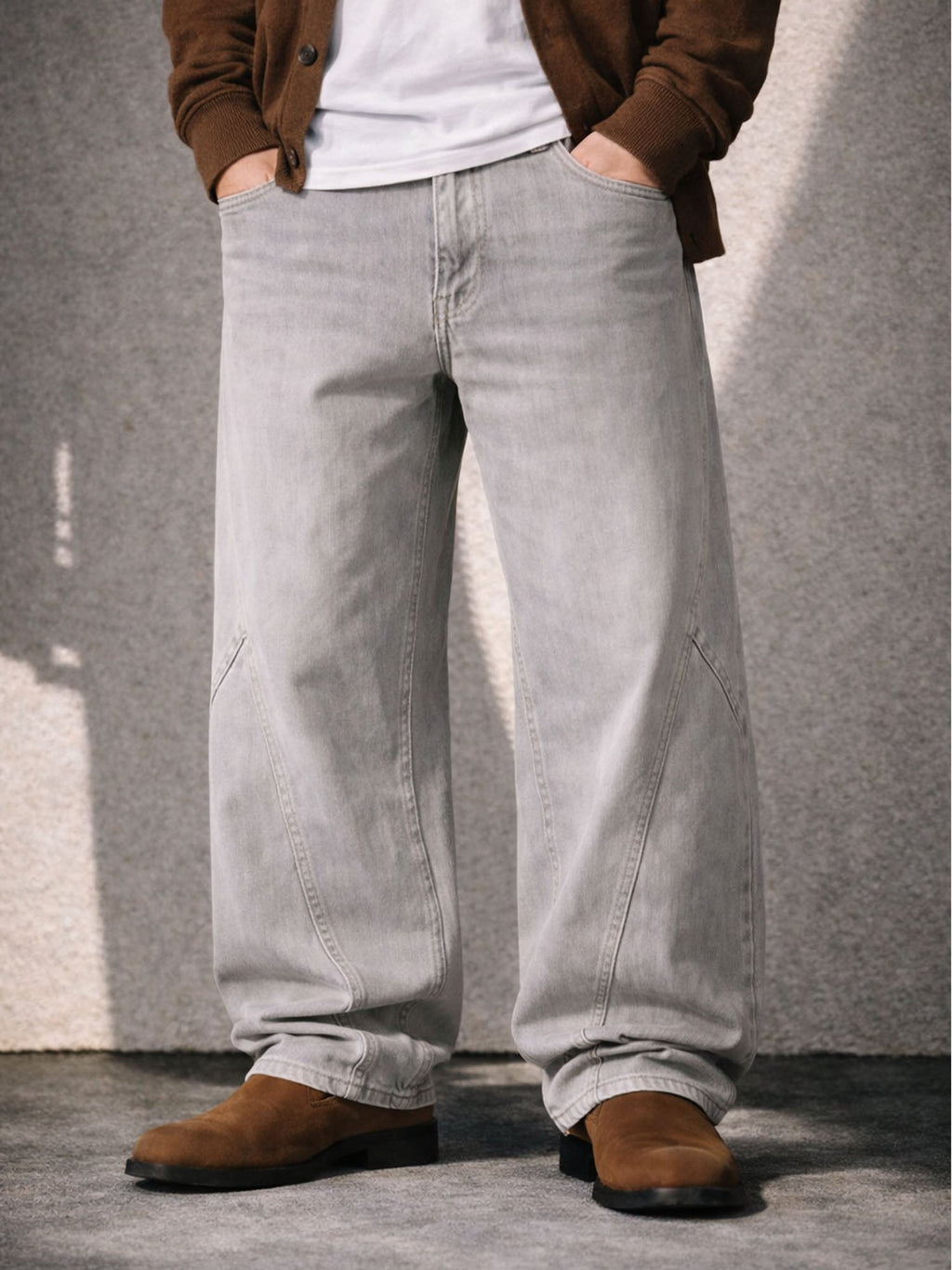 UNDEVELOPED | Men's Ivory Baggy Denim Pants