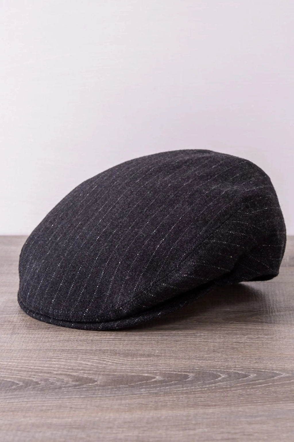 Claudio Mariani | Striped Dark Grey Wool Flat Cap