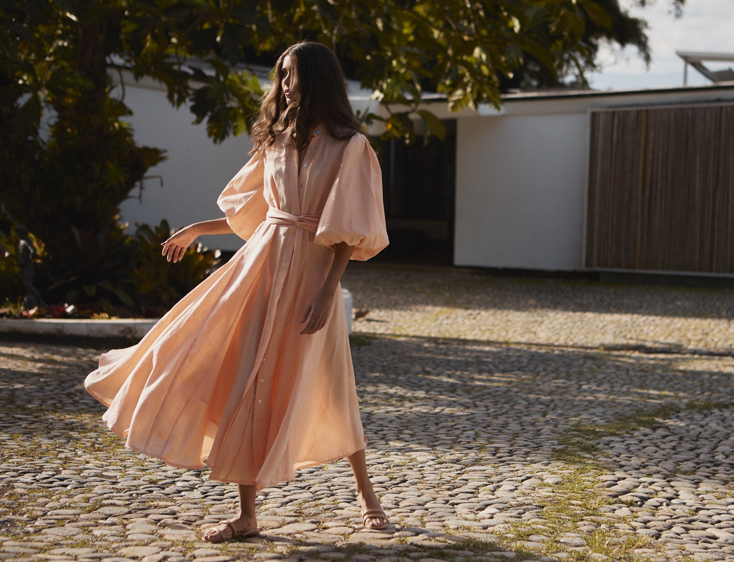 No Pise La Grama | Women's Bromelia Hot Peach Dress