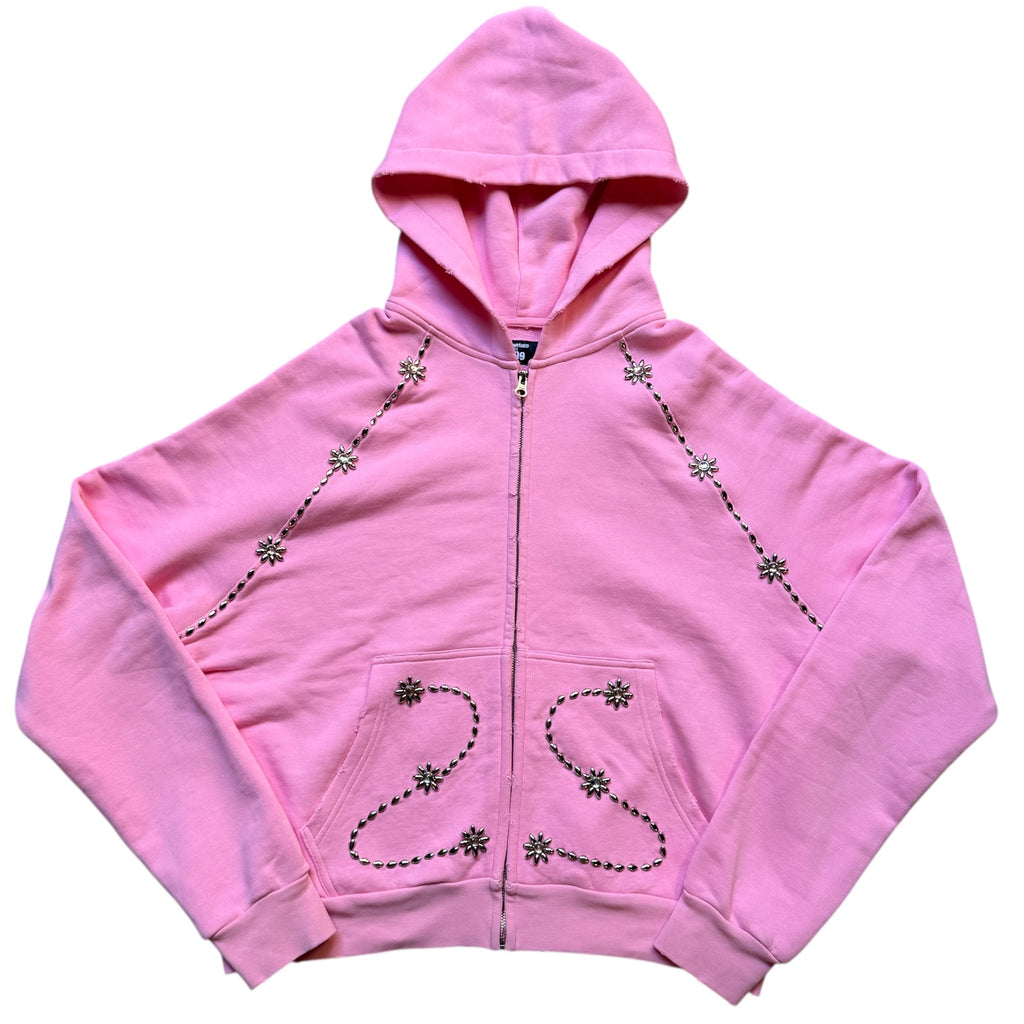 BRAINWASHED | Pink Sunflower Zip Up Hoodie