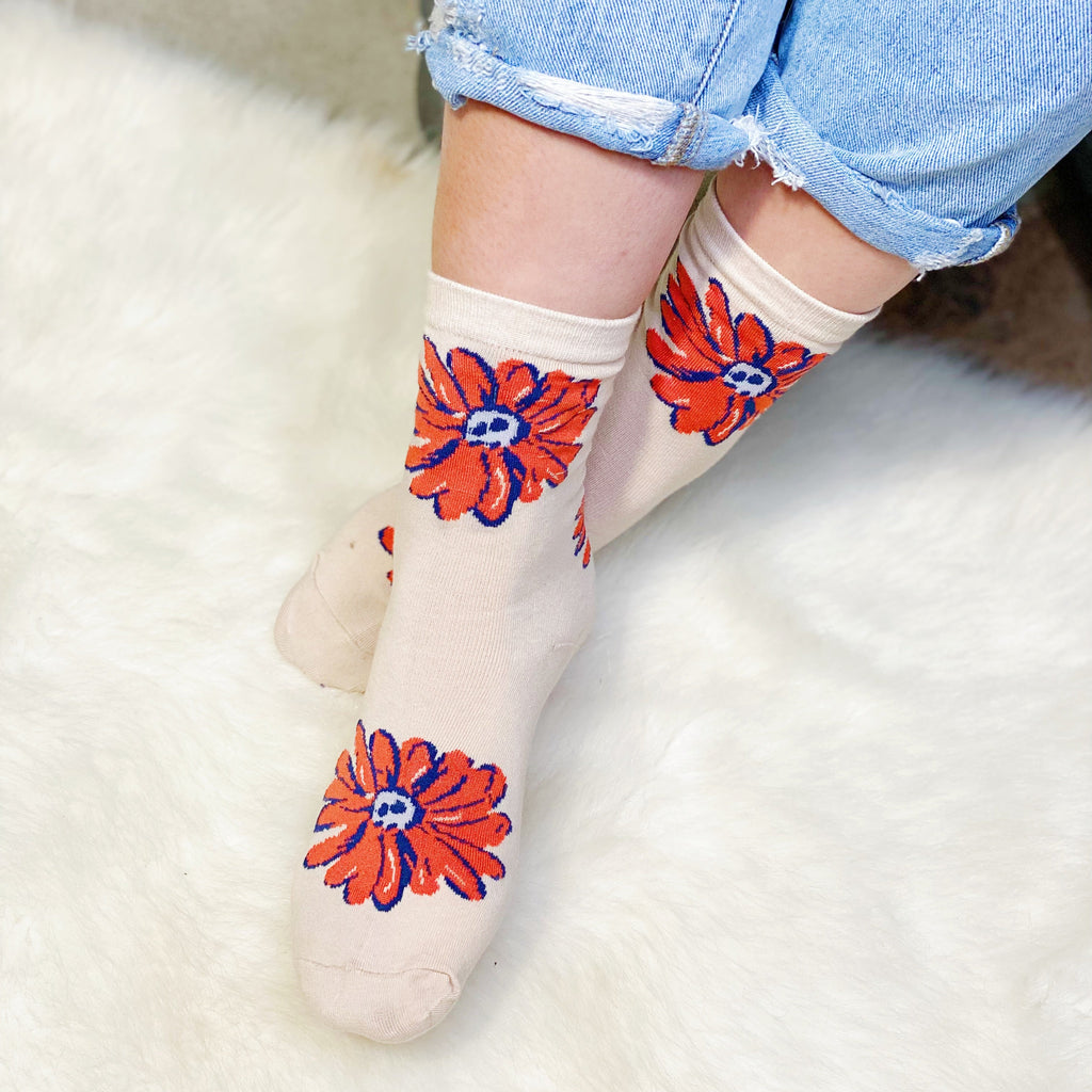 Ellison + Young | Women's Big Flower Socks (Set of 3 Pairs)