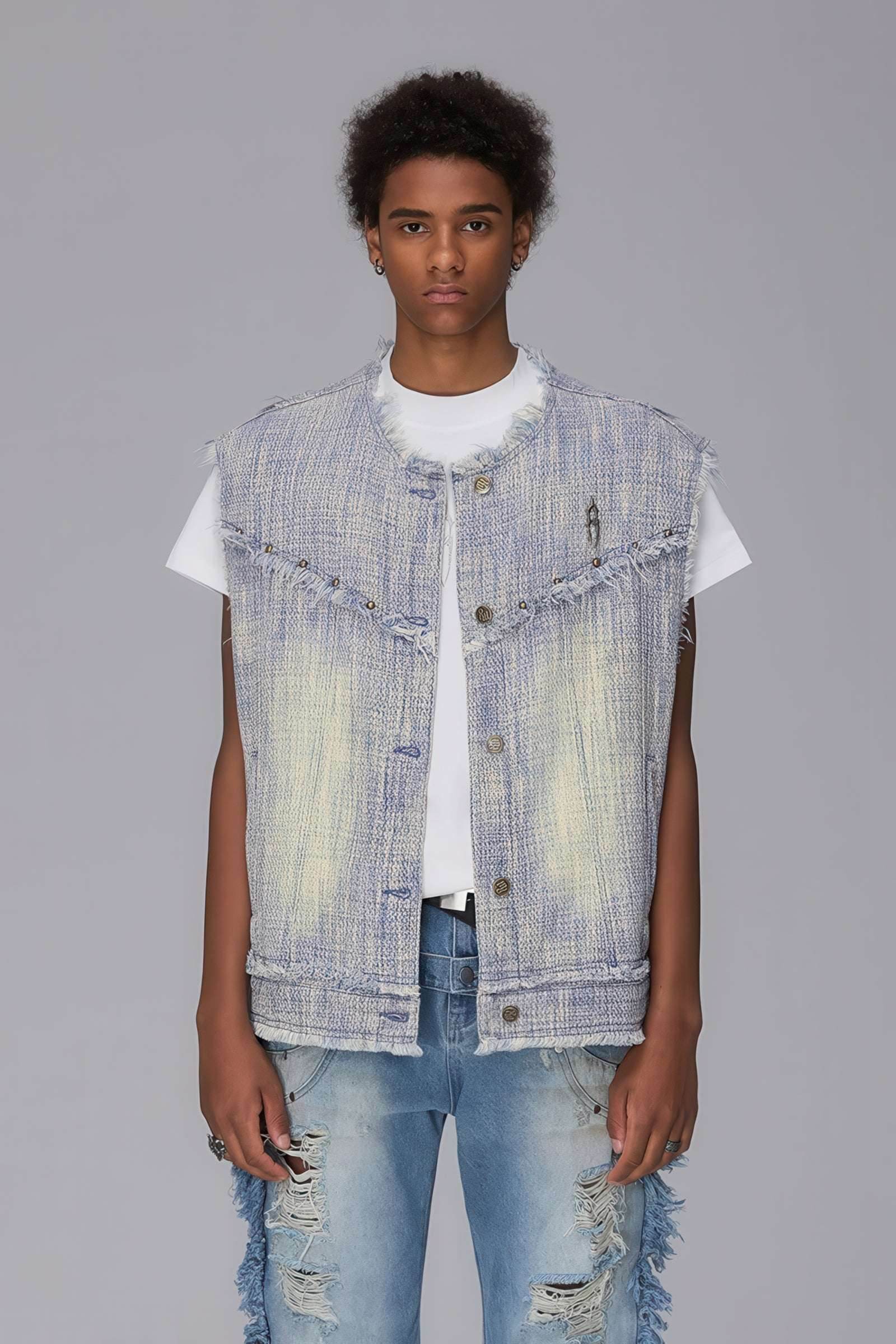 4inme | Distressed Denim Vest