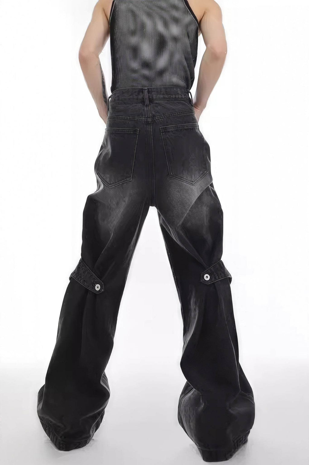 4inme | Men's Distressed Convertible Patchwork Jeans