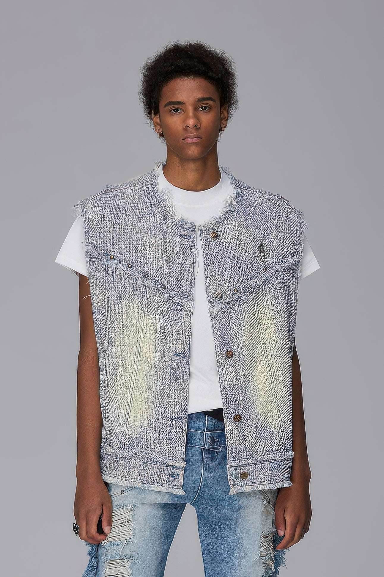 4inme | Distressed Denim Vest