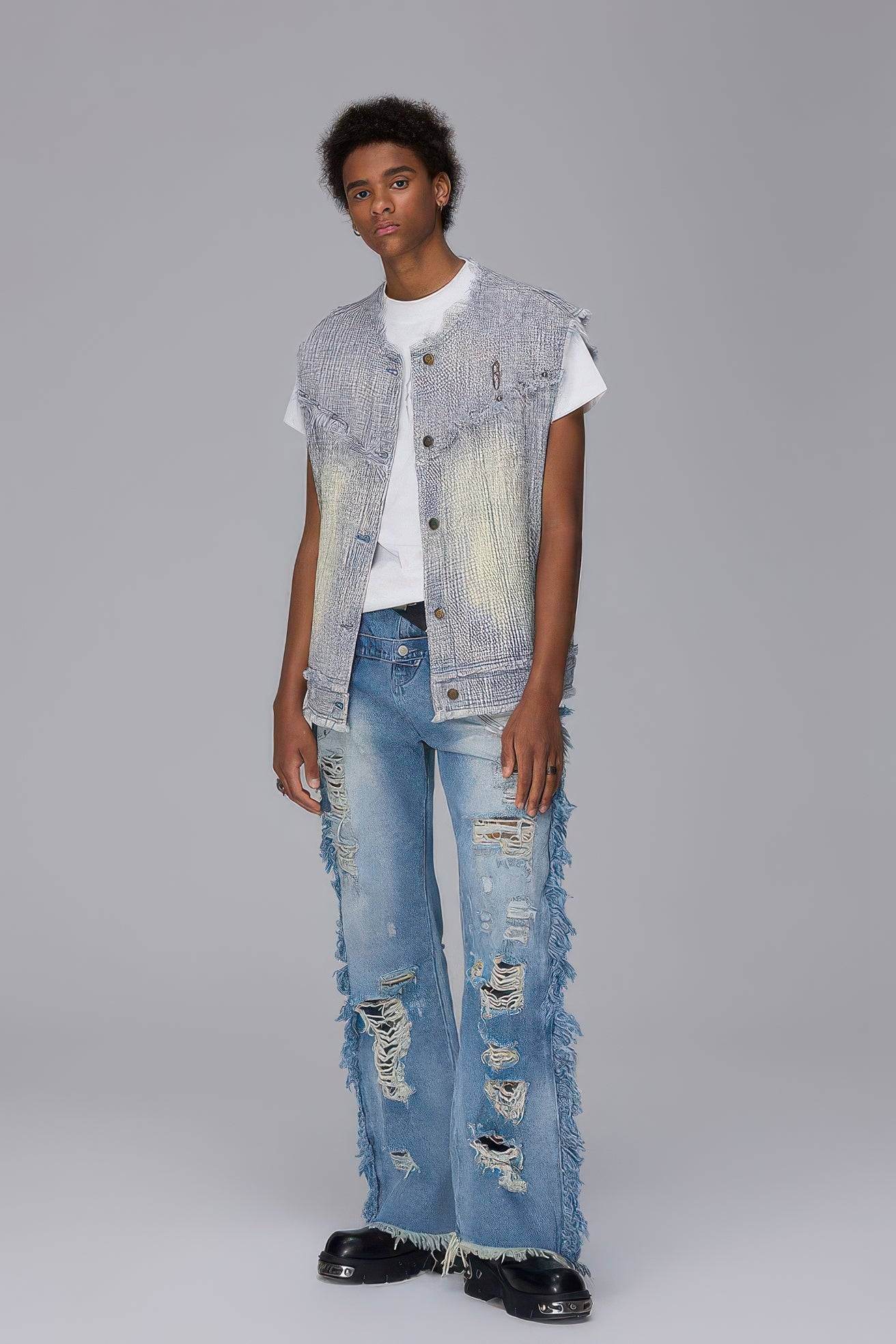 4inme | Distressed Denim Vest