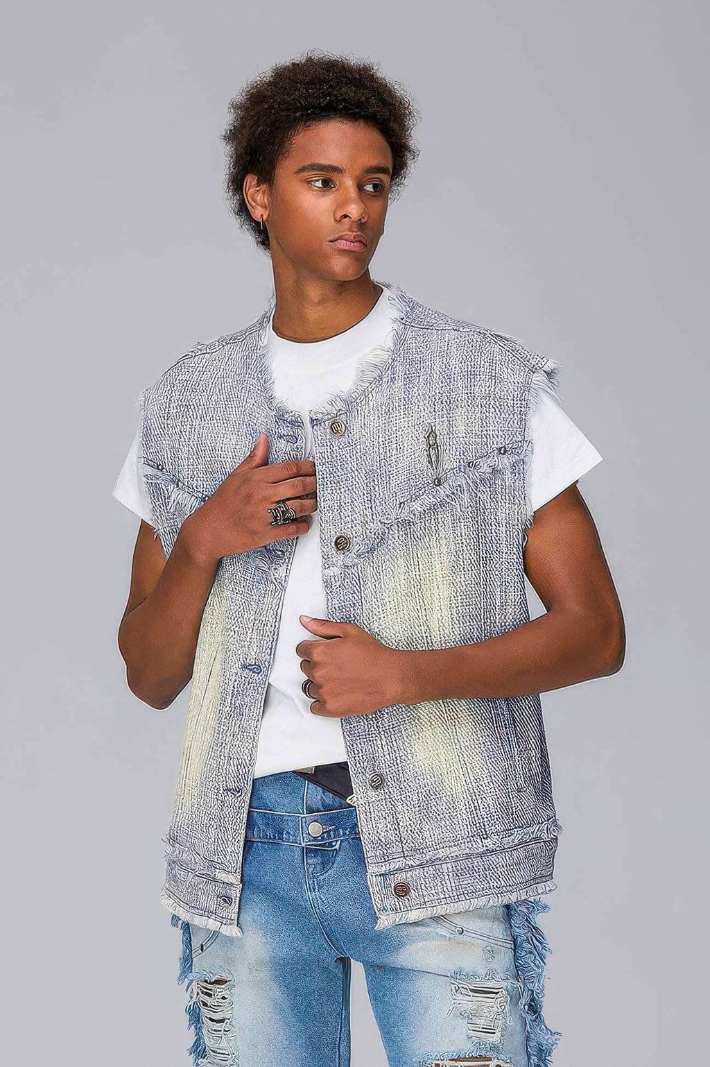 4inme | Distressed Denim Vest