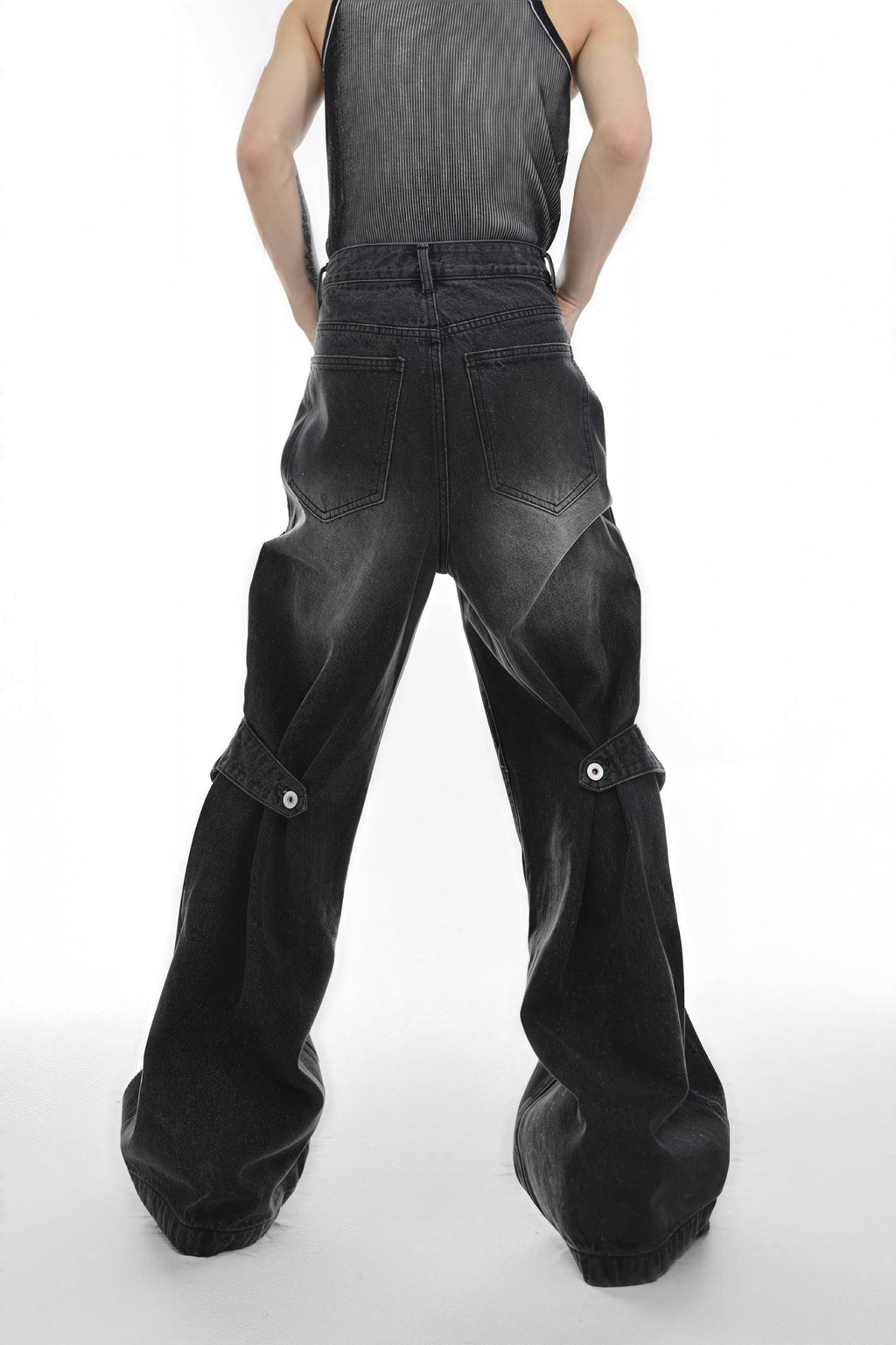4inme | Men's Distressed Convertible Patchwork Jeans