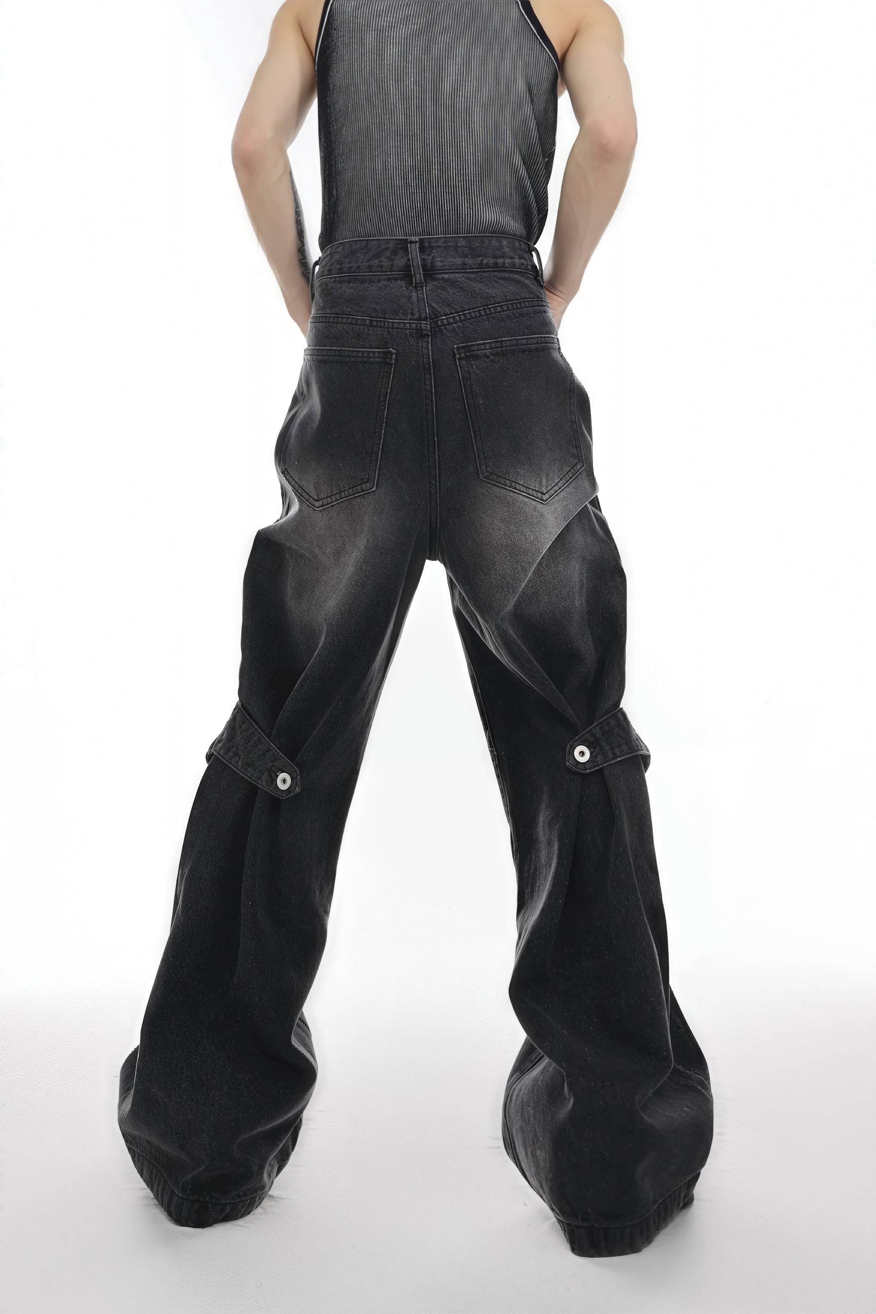4inme | Men's Distressed Convertible Patchwork Jeans