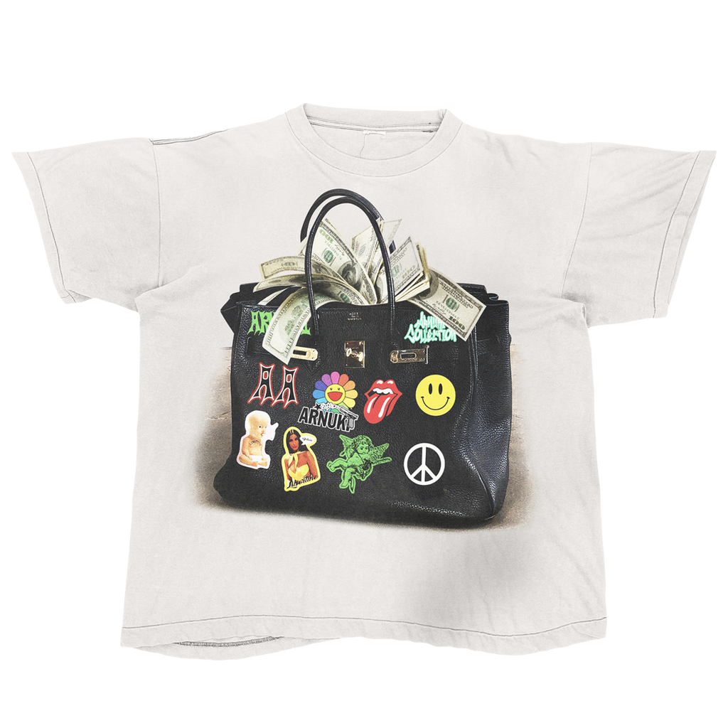 Arnuki | White Designer Bag T-Shirt