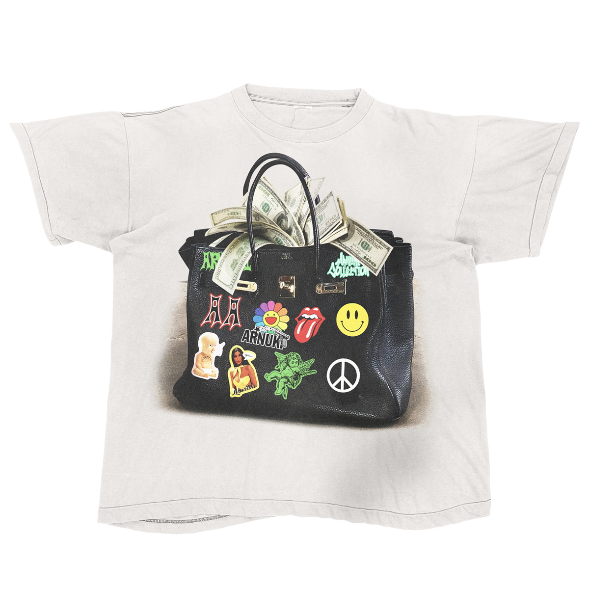 Arnuki | White Designer Bag T-Shirt