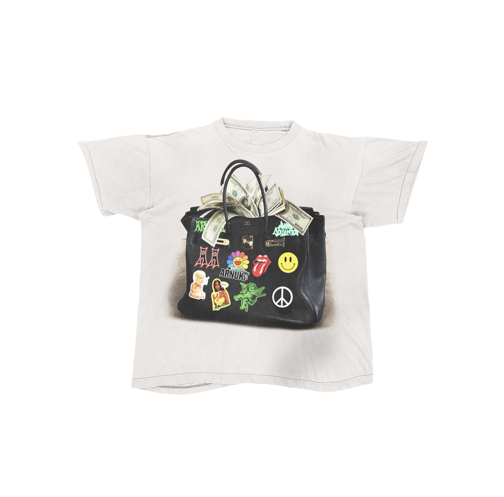 Arnuki | White Designer Bag T-Shirt