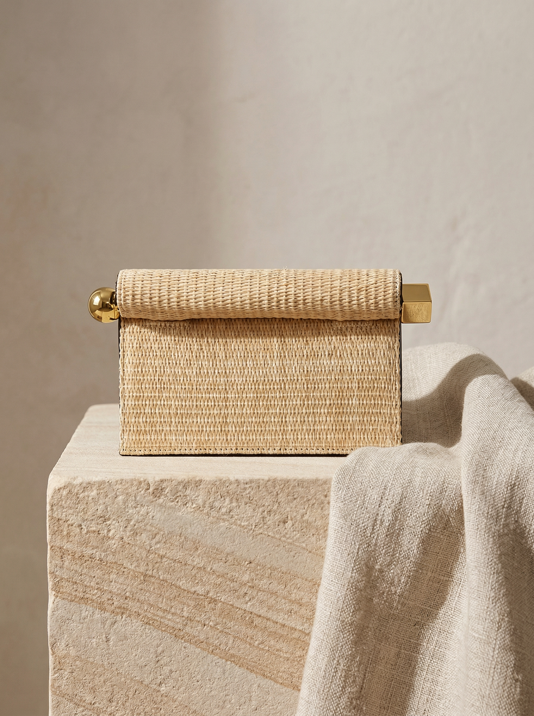 LINTICO | Women's Straw Foldover Clutch