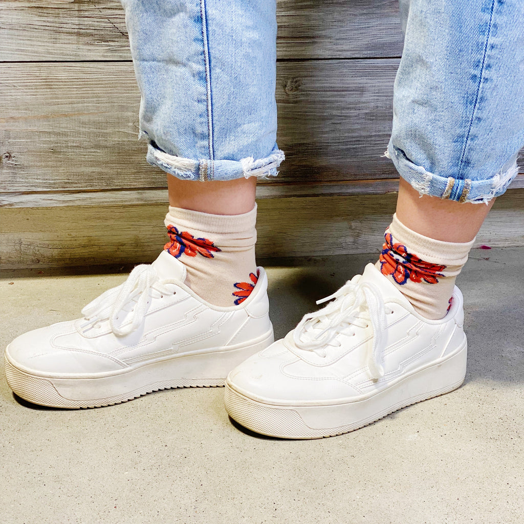 Ellison + Young | Women's Big Flower Socks (Set of 3 Pairs)