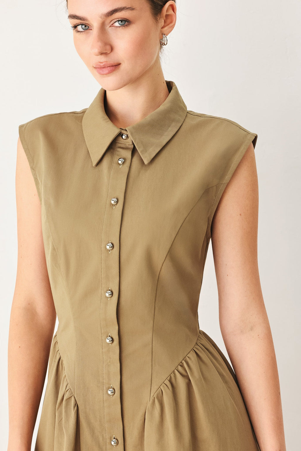 Flying Tomato | Women's Mocha Cotton Midi Dress