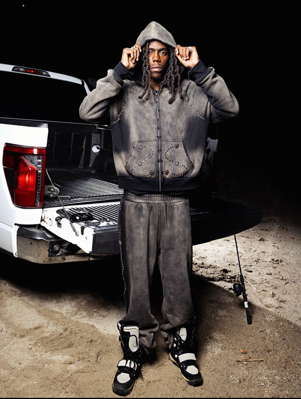 BRAINWASHED | Grey Sunflower Zip Up Hoodie