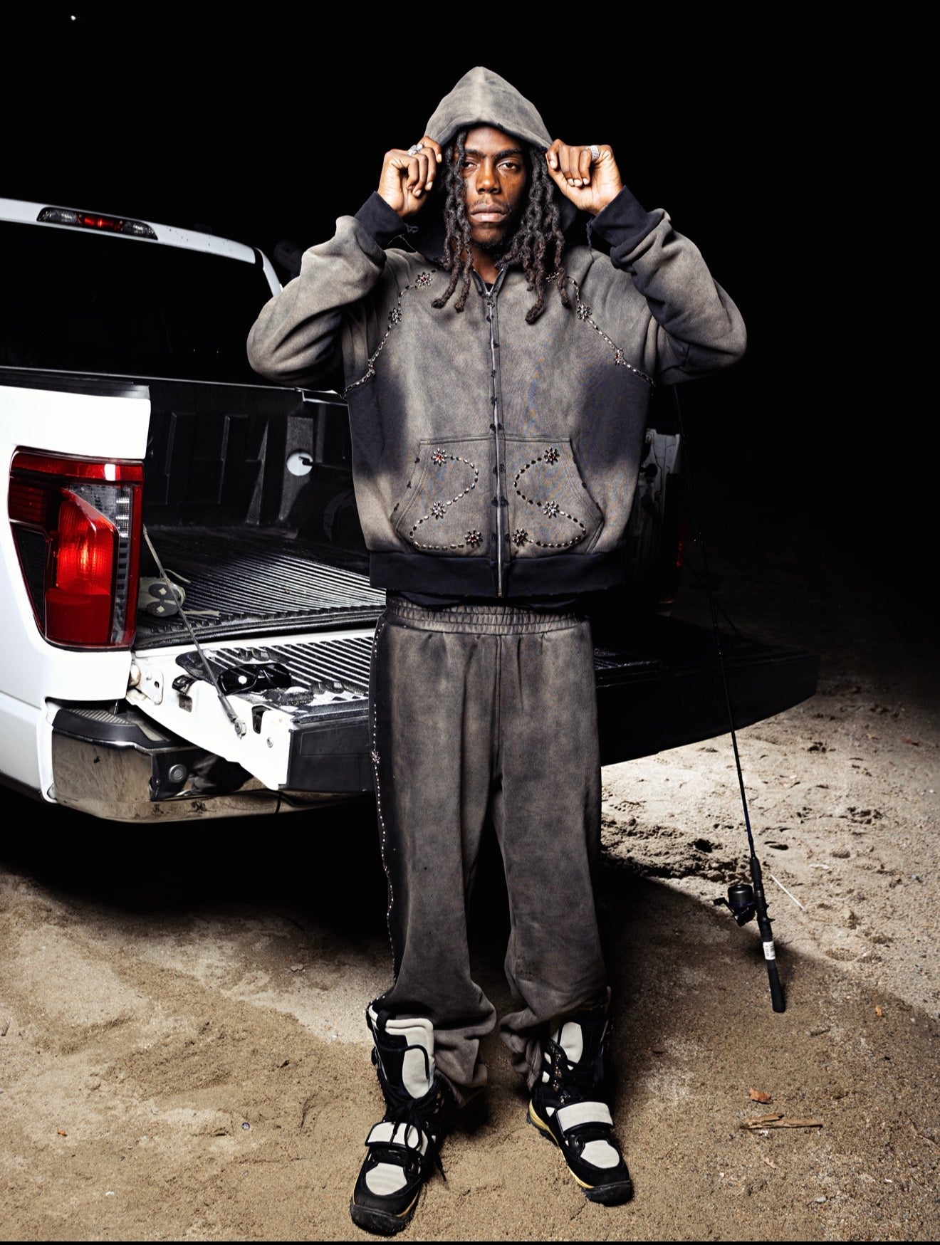 BRAINWASHED | Grey Sunflower Zip Up Hoodie