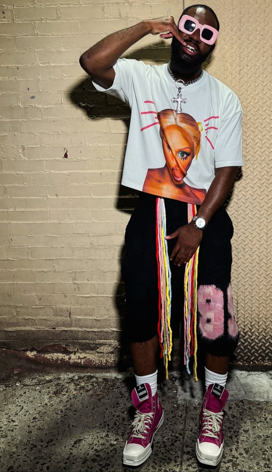 BRAINWASHED | Multicolor Tassle Mohair Shorts