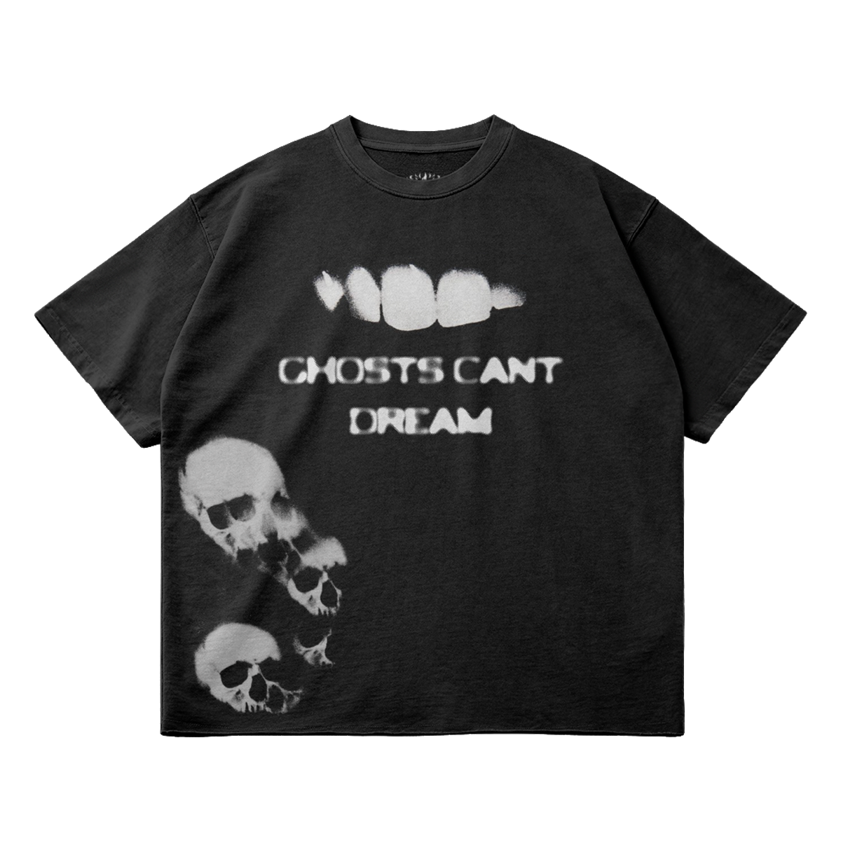 Arnuki | "Ghosts Cant Dream" Garment Dyed Cotton T-shirt w/ Raw Hem